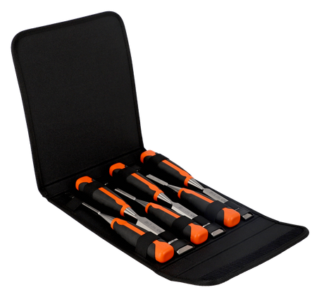 Set scalpelli professionali Bahco in borsa di tela | 6 parti - 424p-s6-pp
