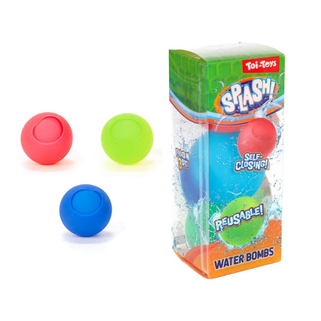 Toi-toys toi Toys Splash Palloncino d'acqua riutilizzabile e con chiusura automatica, confezione da 3