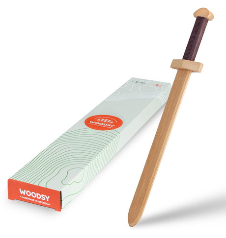 Spada di legno legnosa in scatola. 52x9x4 cm