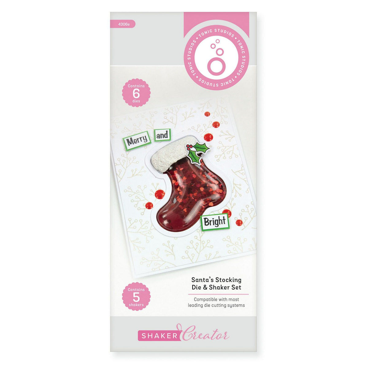 Tonic Studios • die shaker set calza di Babbo Natale