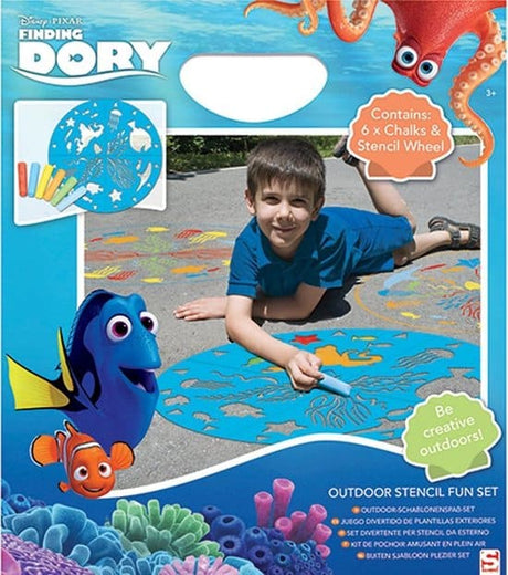 Jonotoys trova il gesso da marciapiede Dory con grandi stampini per disegnare sulla strada