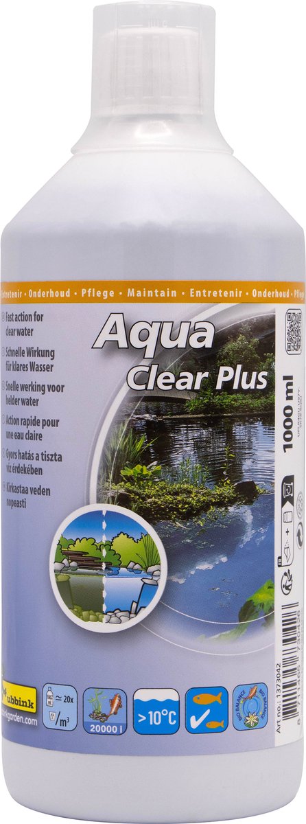 Ubbink - agente per il trattamento dell'acqua del laghetto - aqua clear plus 1000 ml - manutenzione dell'acqua
