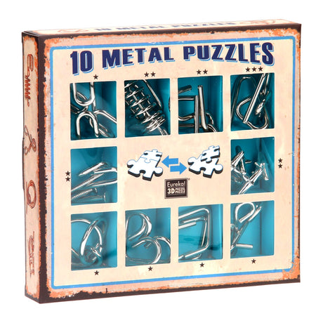 Set puzzle cerebrale Eureka blu, 10 pezzi.