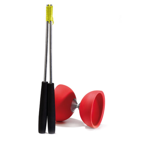 Eureka in gomma diabolo con bastoncini in alluminio - rosso