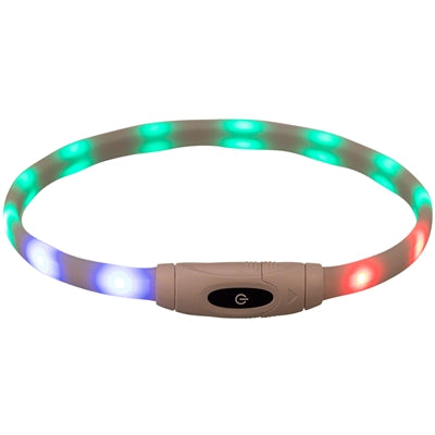 Trixie collare per cani luminoso USB in silicone ricaricabile multicolore