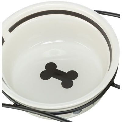 Trixie - ciotola per cibo - cibo per cani - ceramica - bianco nero - 2,6 litri - 25 cm