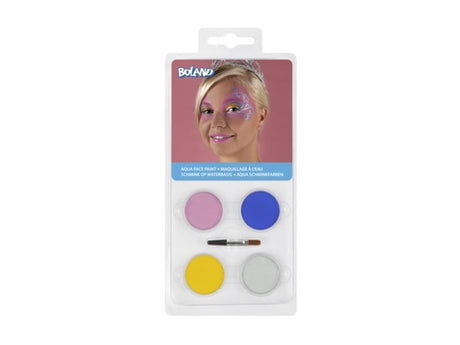 Set palette trucco Princess a base d'acqua Boland (4 vasetti e 1 applicatore)