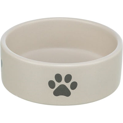 Trixie ciotola per cibo e abbeveratoio con motivo zampa di cane in ceramica grigio chiaro grigio