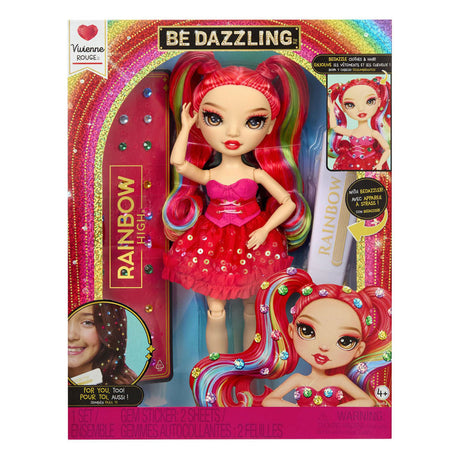 Bambole alla moda Rainbow High Be Abbaglianti - Vivienne Rouge (rossa) con strumento abbagliante e strass scintillanti
