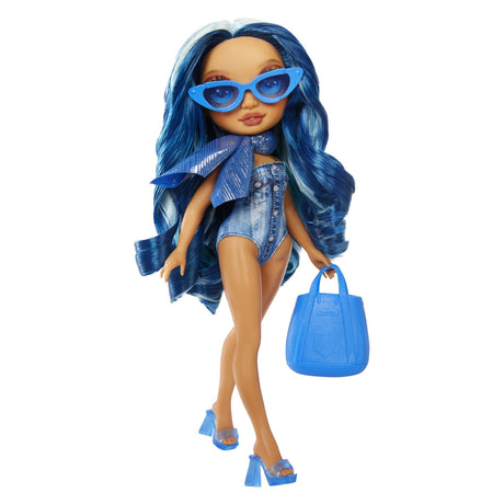Bambola fashion in stile nuoto alto arcobaleno - 28 cm - skyler (blu)