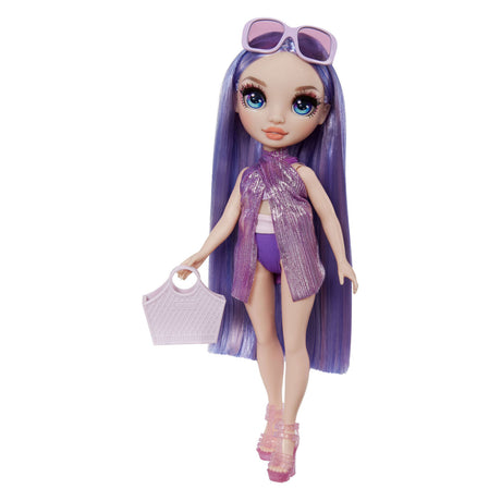 Bambola fashion in stile nuoto alto arcobaleno - 28 cm - viola (viola)