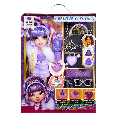 Bambola arcobaleno di alta moda in cristallo - viola