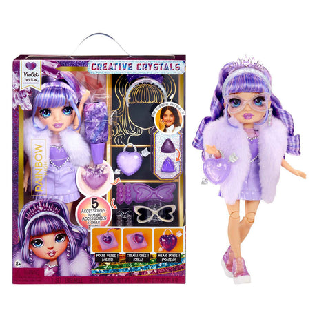 Bambola arcobaleno di alta moda in cristallo - viola
