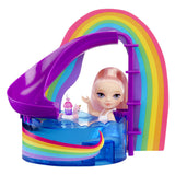 Piccola giornata in piscina per bambola Rainbow High con set da gioco Blush