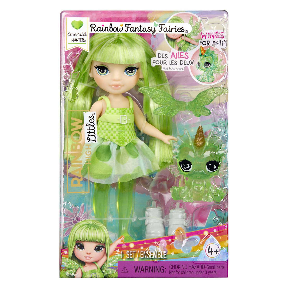 Rainbow high littles bambola fata fantasia arcobaleno smeraldo (verde)