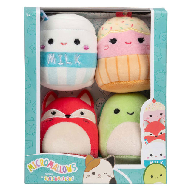Peluche coccolone Squishmallows - micromallows, confezione da 4
