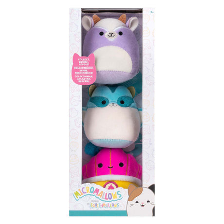 Peluche coccolone Squishmallows - micromallows tia, mariska, Louden - 3 pz.
