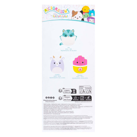 Peluche coccolone Squishmallows - micromallows tia, mariska, Louden - 3 pz.