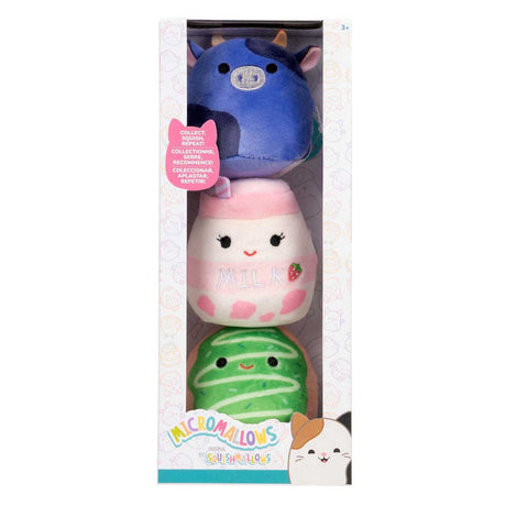 Set di peluche Squishmallows Micromallows, personaggio da collezione in 3 pezzi.