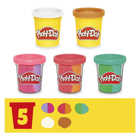 Set da gioco Play-doh gelato soft arcobaleno - 5 vasetti di terracotta