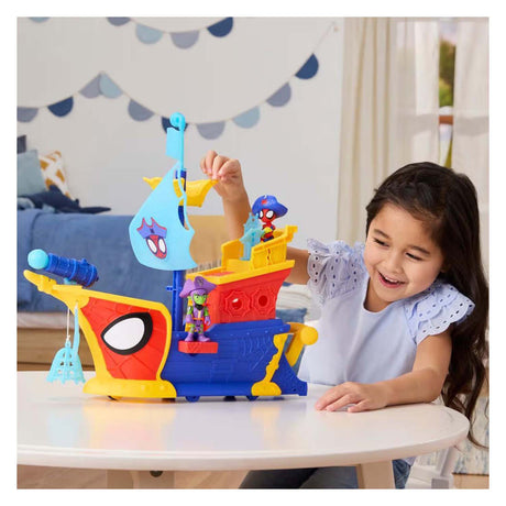 Hasbro spidey water-webs ahoy pirantenschip met bubbels - incl. bellenblaas