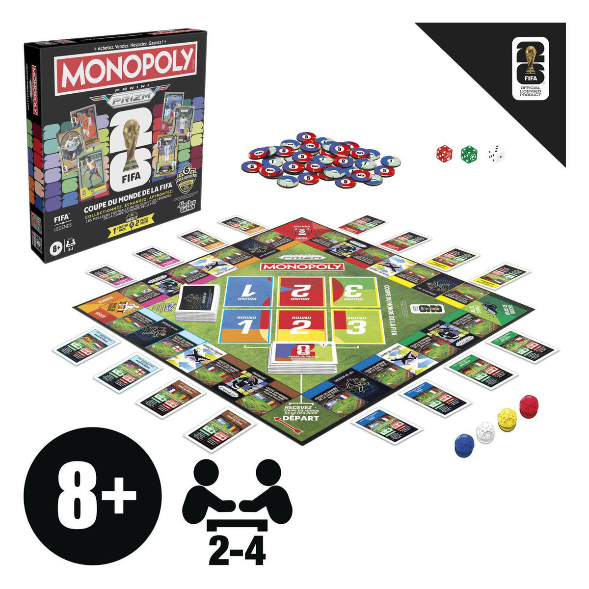 Monopoly Panini Prizm FIFA World Cup - gioco da tavolo - francese
