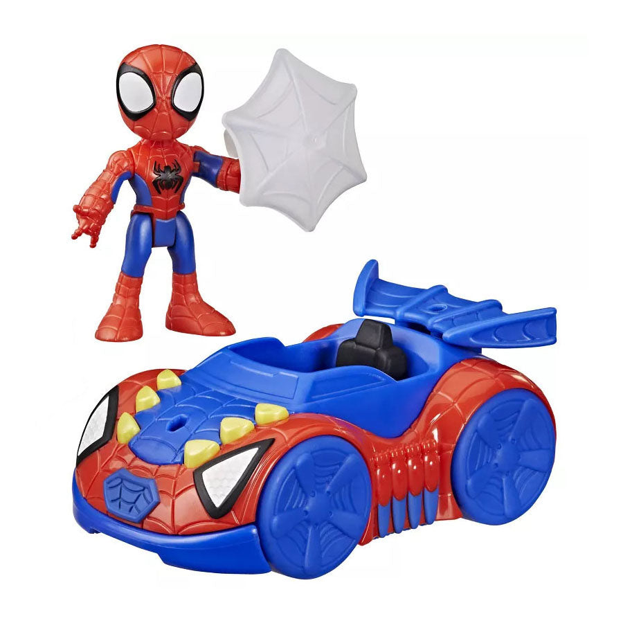 Marvel Spider-Man con la macchinina giocattolo Spider-Ragnatela