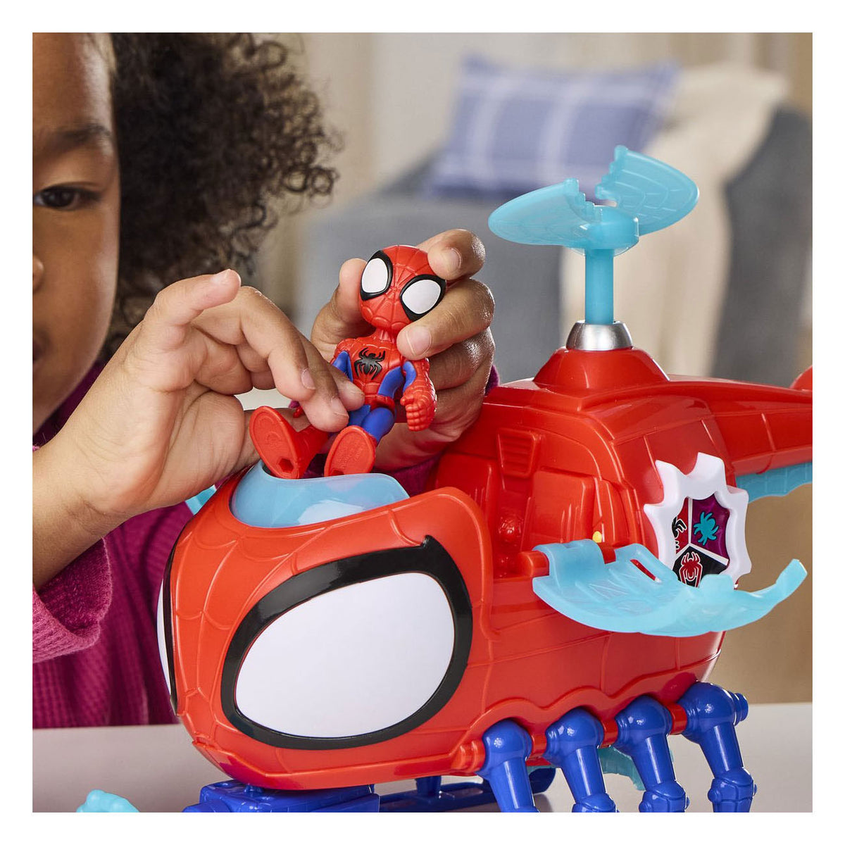 Spidey Hasbro con elicottero giocattolo Spidey