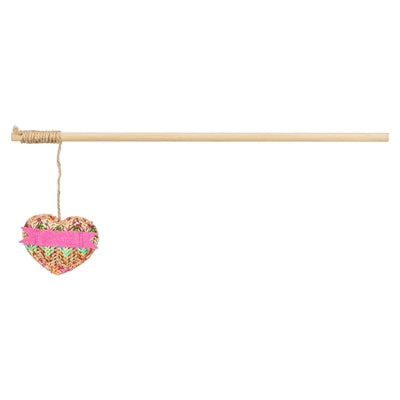 Trixie bacchetta per gatti in legno di cuore di peluche con erba gatta
