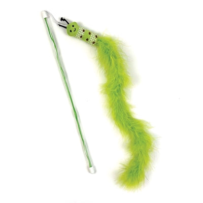 Happy pet tabby patch cat rod bruco verde