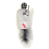 Happy pet tabby patch topo con cricchetto e rullo grigio
