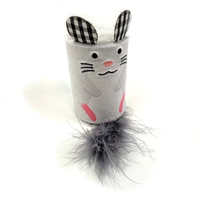 Happy pet tabby patch topo con cricchetto e rullo grigio