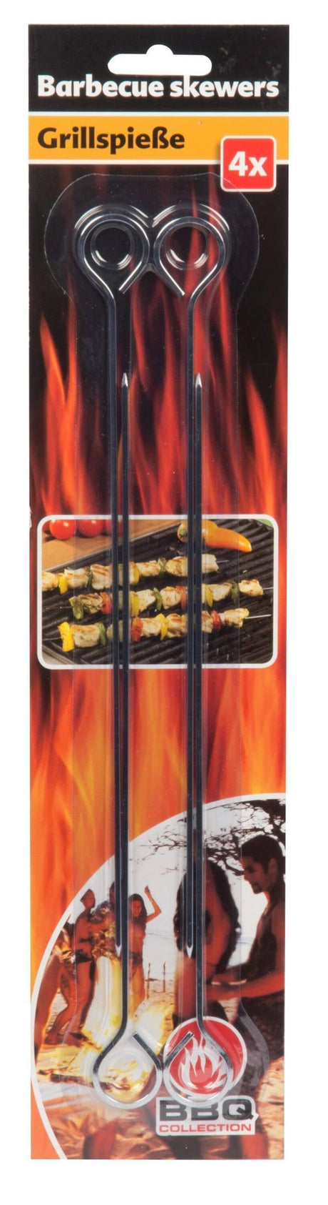 Spiedino per barbecue BBQ Collection 24 cm, 4 pezzi in acciaio inox