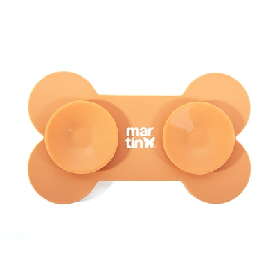 Martin lick mat bone con ventose in silicone gialle