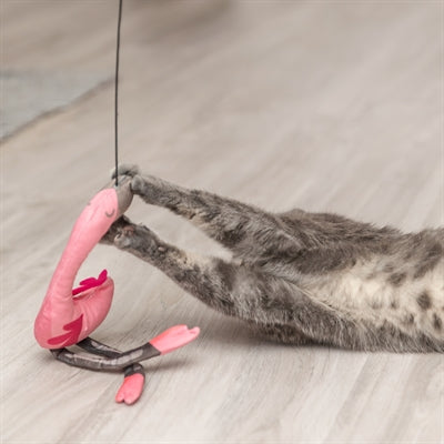 Trixie asta per gatti telescopica per gatti grandi con fenicottero rosa