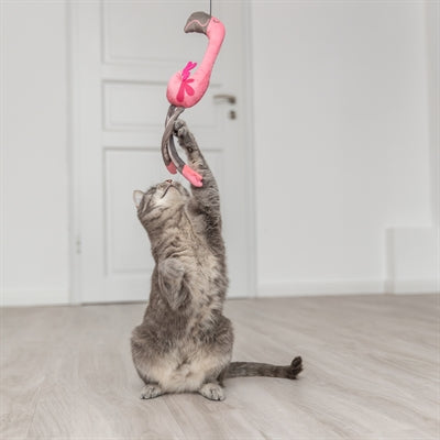 Trixie asta per gatti telescopica per gatti grandi con fenicottero rosa