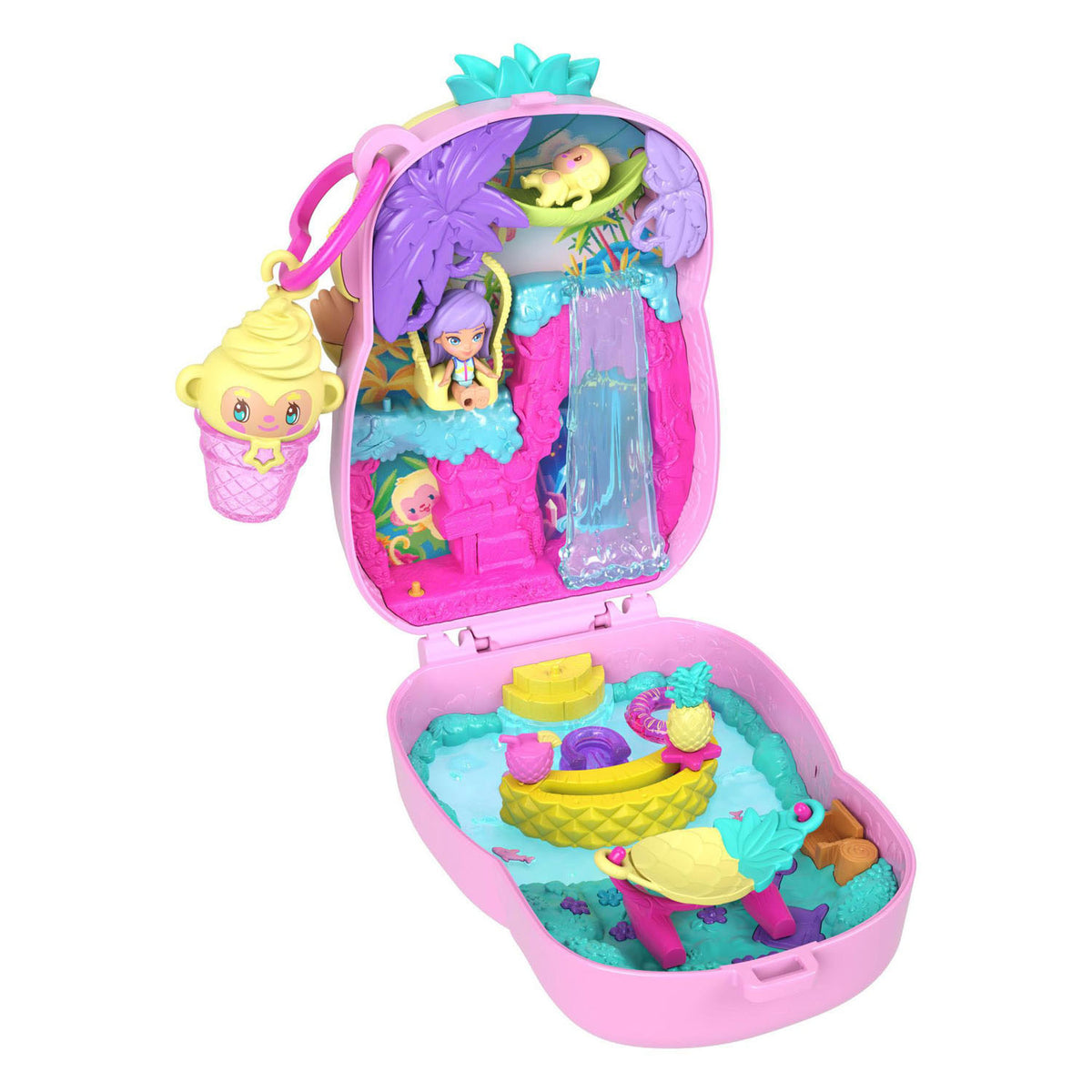 Set da gioco compatto Polly Pocket ananas e scimmia