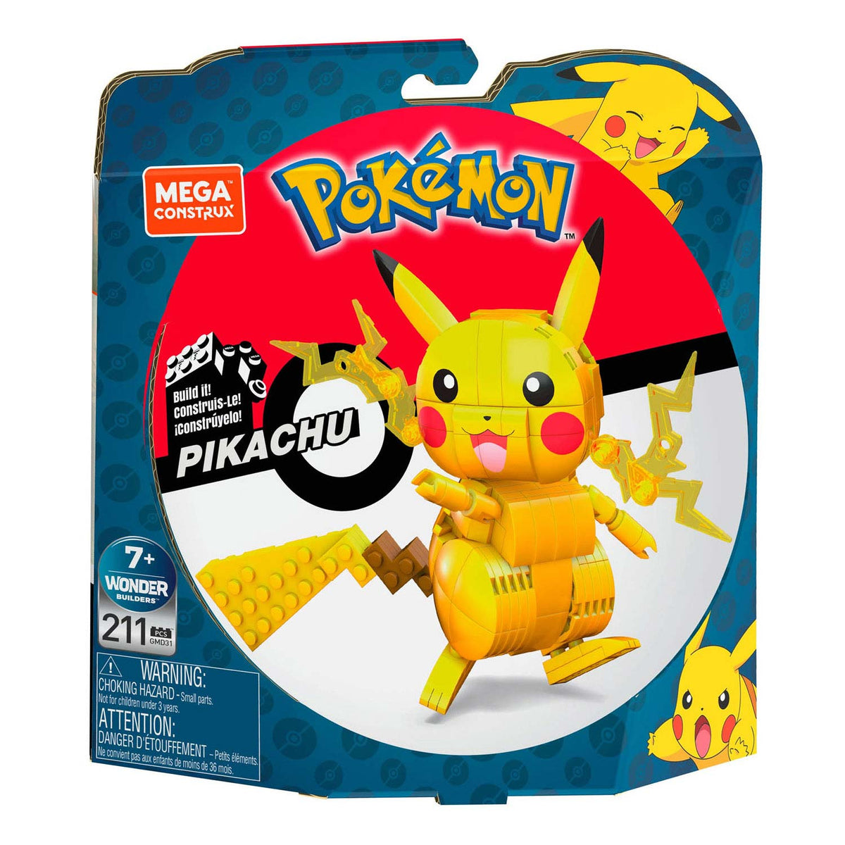 Mattel mega construx set da costruzione pokémon - pikachu - 211 pezzi.