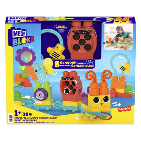 Set di costruzioni Bruco Mega Bloks Move'n Groove - 30 pezzi.