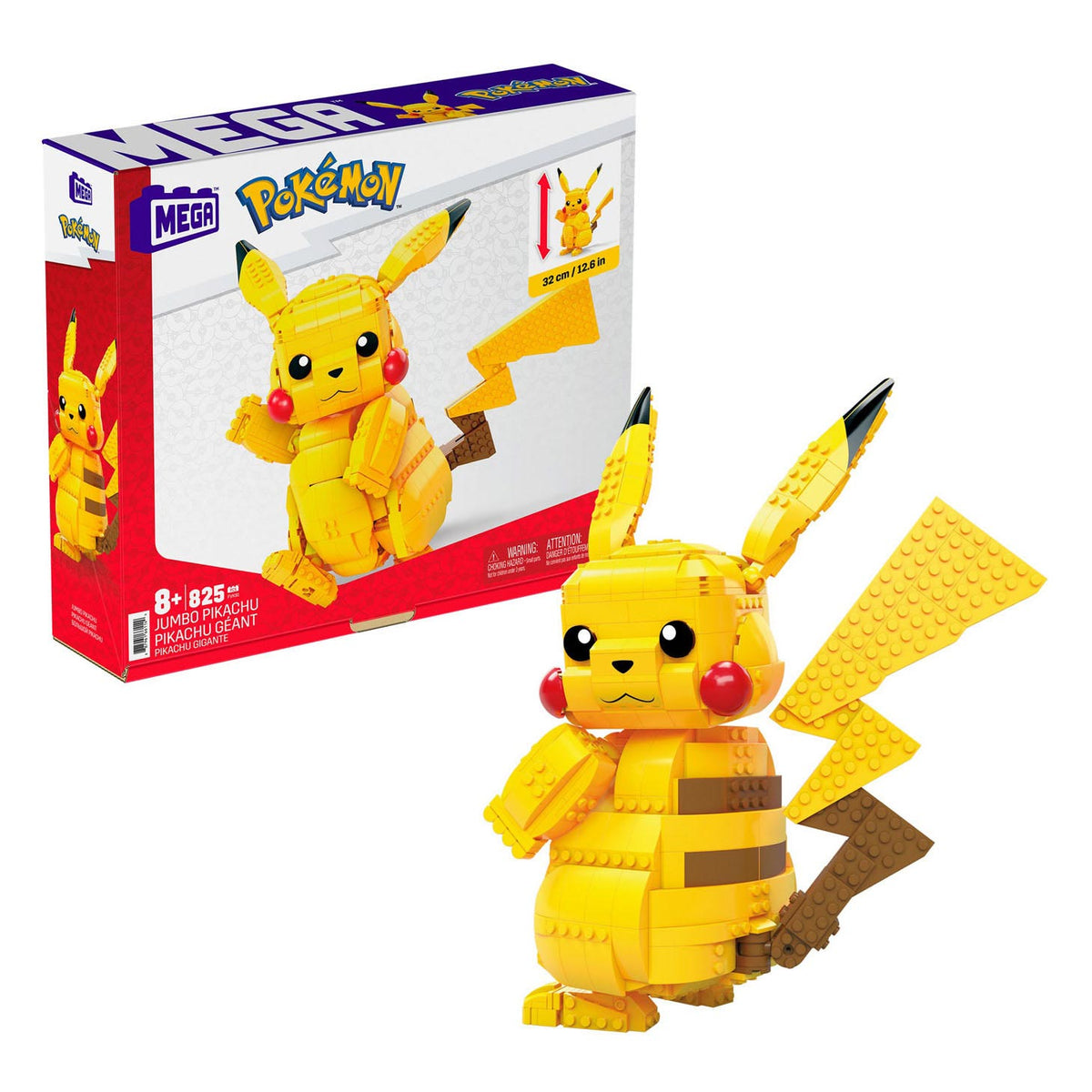 Mattel mega construx set da costruzione pokemon - pikachu, 30 cm