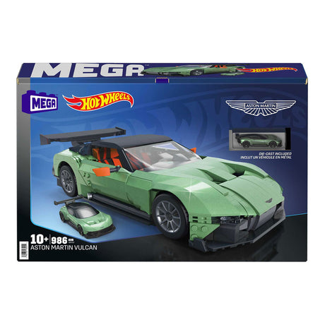 Set da costruzione Mattel Mega Hot Wheels Aston Martin Vulcan - 986 pezzi.