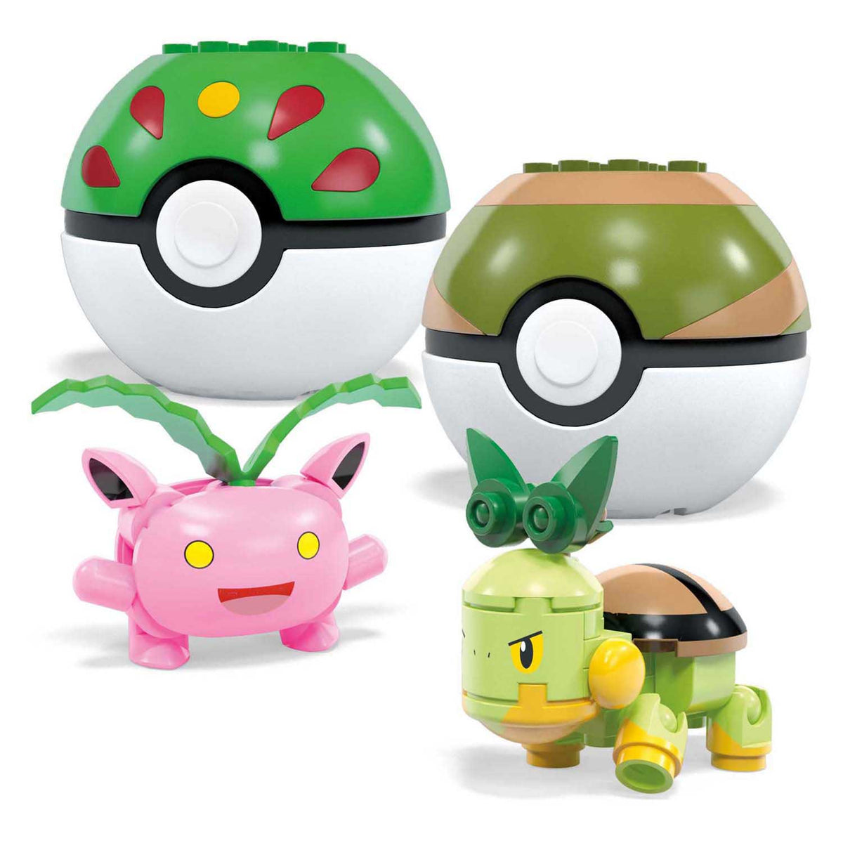 Set da costruzione Pokémon Mega Bloks Mega Costrutto: Bulbasaur, Turtwig, Hoppip e Oddish