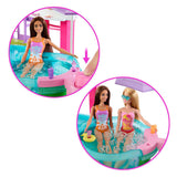 Piscina dei sogni di Barbie: set da gioco con scivolo e vasca idromassaggio e più di 20 accessori