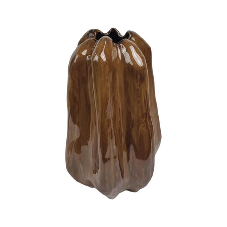 Vaso atmosfera signorile in ceramica di Merano marrone 16,5x15x25,5 cm
