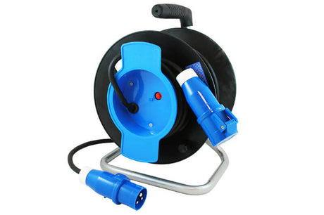 Avvolgicavo con 25 metri di cavo in neoprene 3x 2,5mm² - Spina CEE e presa CEE