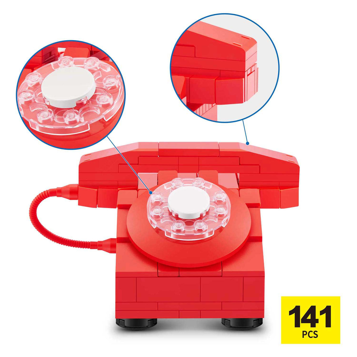 Zuru max premium set da costruzione per telefono retrò in sfera a sorpresa - 141 pz.