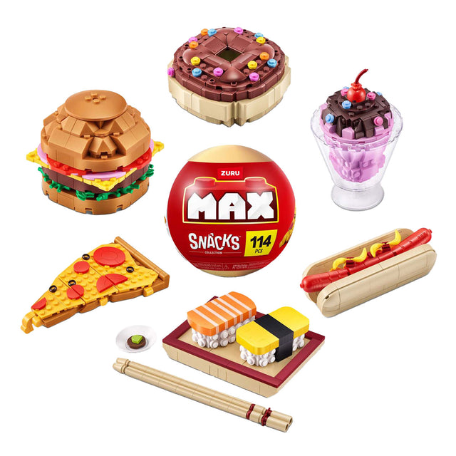 Zuru max premium snack capsule: set da gioco costruibile in una palla a sorpresa