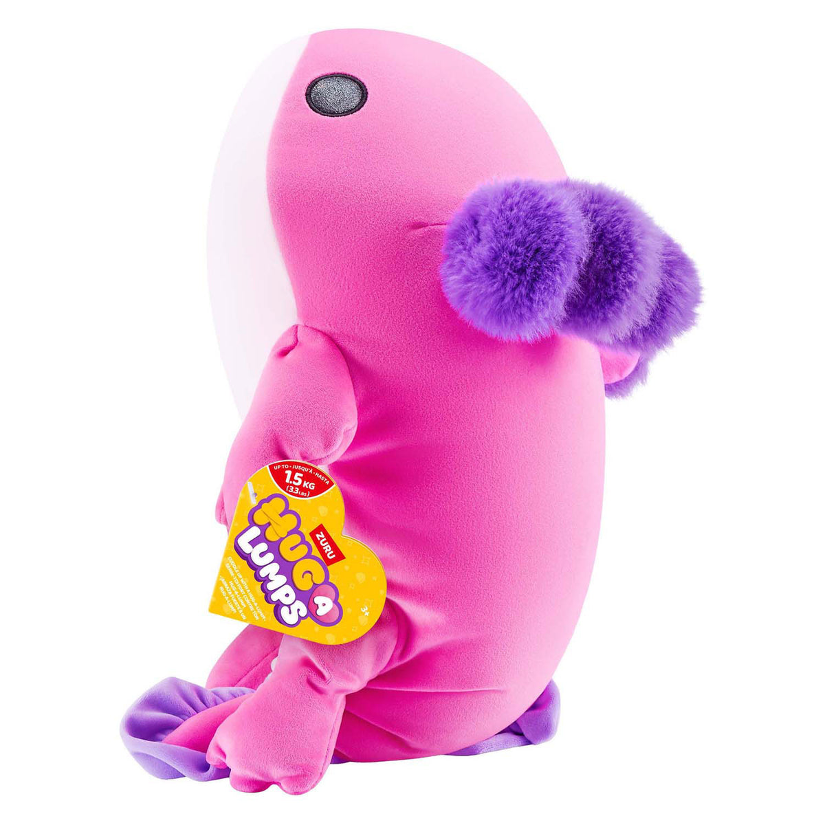 Zuru abbraccia un grumo di peluche axalotl medio