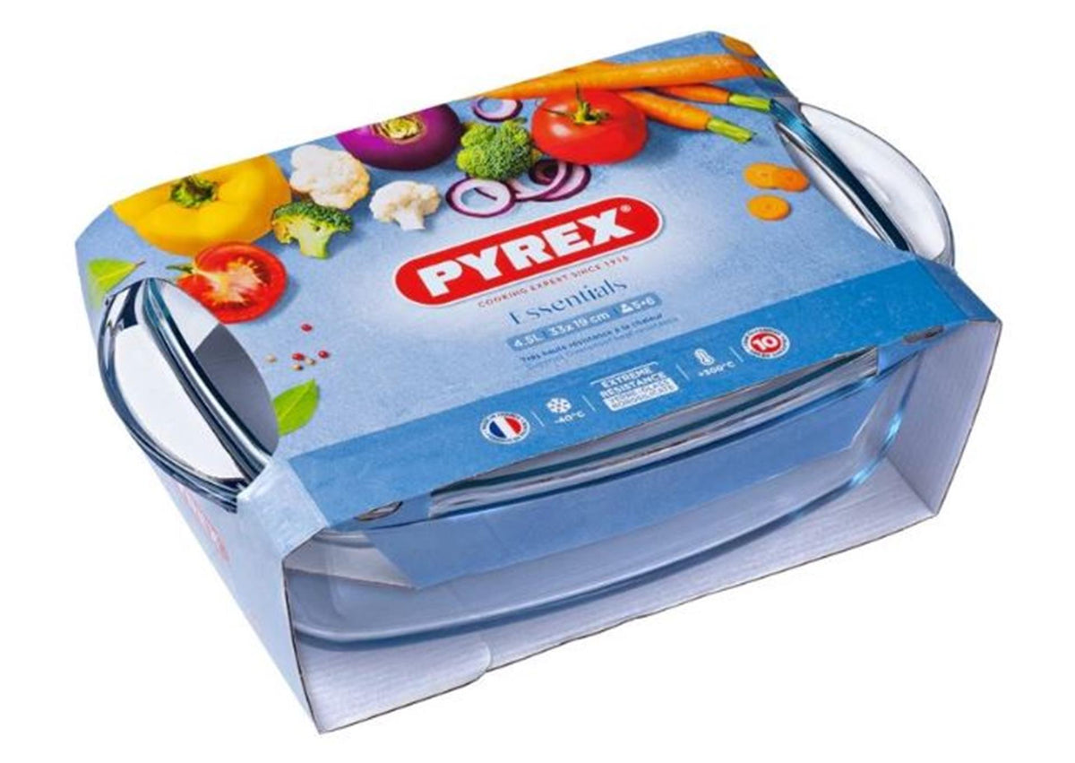 Teglia rettangolare Pyrex con coperchio 4,3+2,2 l 32 x 21 x 9 cm
