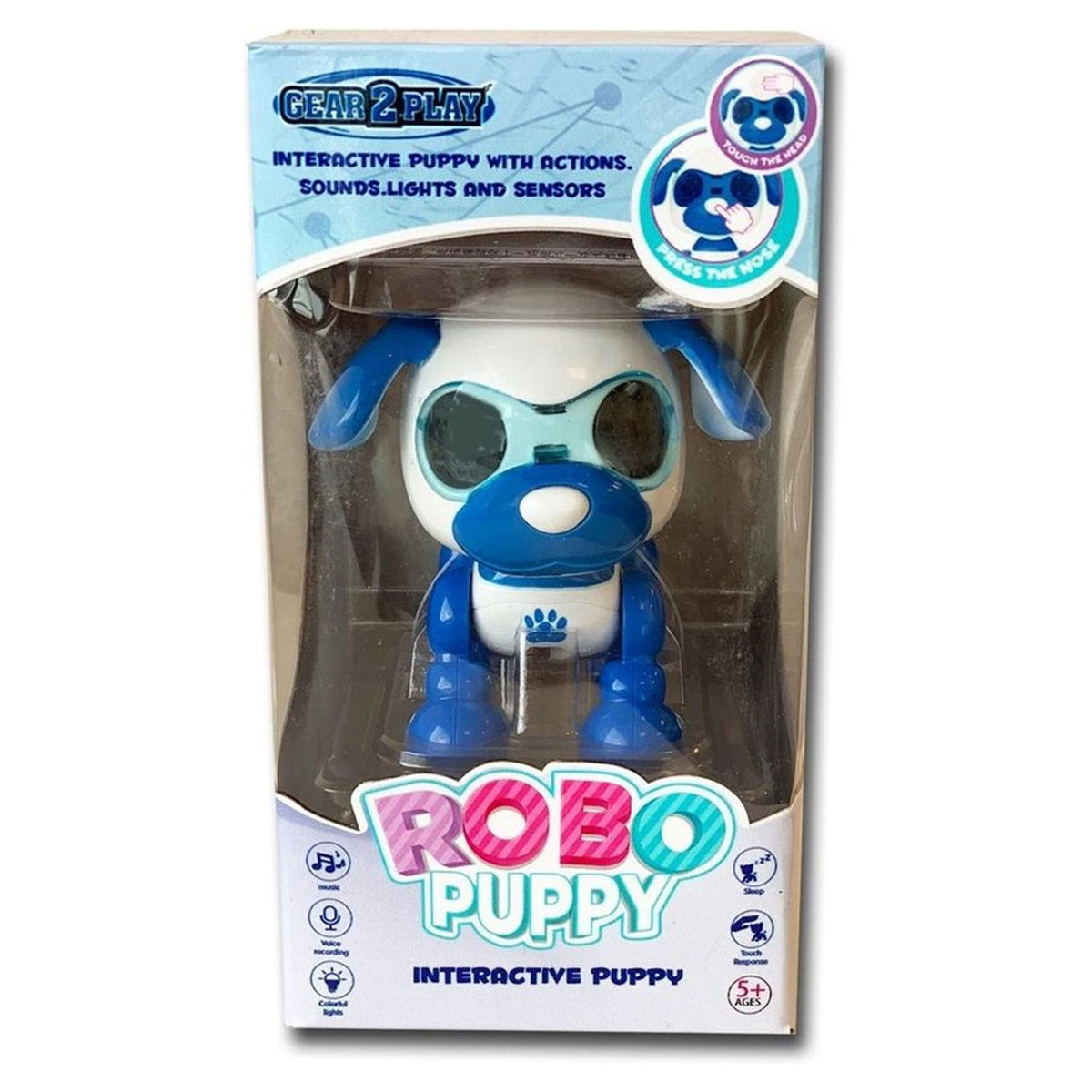 Gear2play robo cucciolo cane robot - cucciolo interattivo con occhi LED e suono